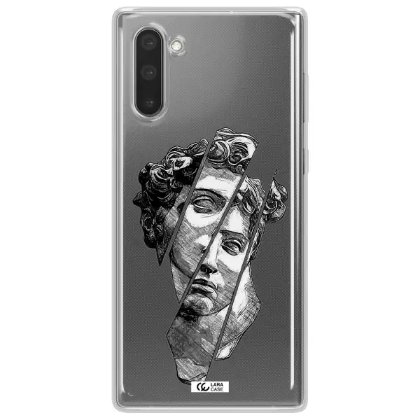 a drawing of a head of a man Samsung Note 10 Clear TPU Case