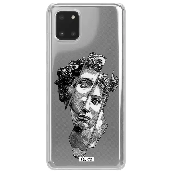 a drawing of a head of a man Samsung Note 10 Lite Clear TPU Case