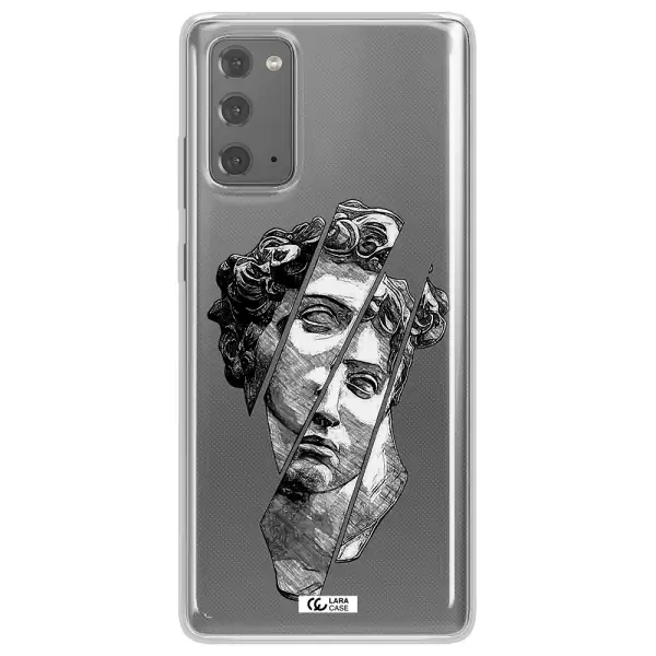 a drawing of a head of a man Samsung Note 20 Clear TPU Case