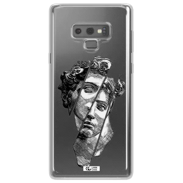 a drawing of a head of a man Samsung Note 9 Clear TPU Case