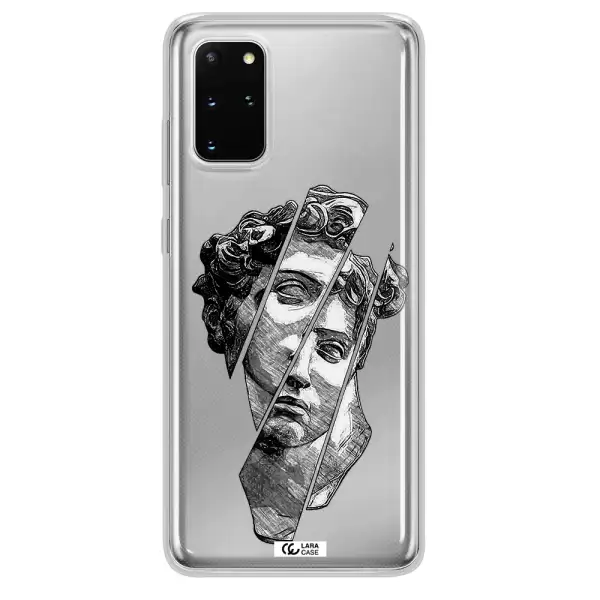 a drawing of a head of a man Samsung S 20 Plus Clear TPU Case