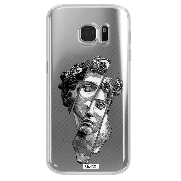 a drawing of a head of a man Samsung S 7 Clear TPU Case