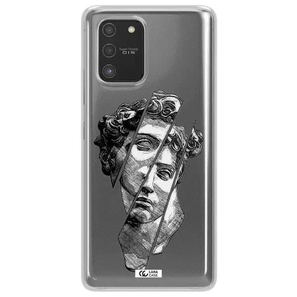 a drawing of a head of a man Samsung S10 Lite Clear TPU Case