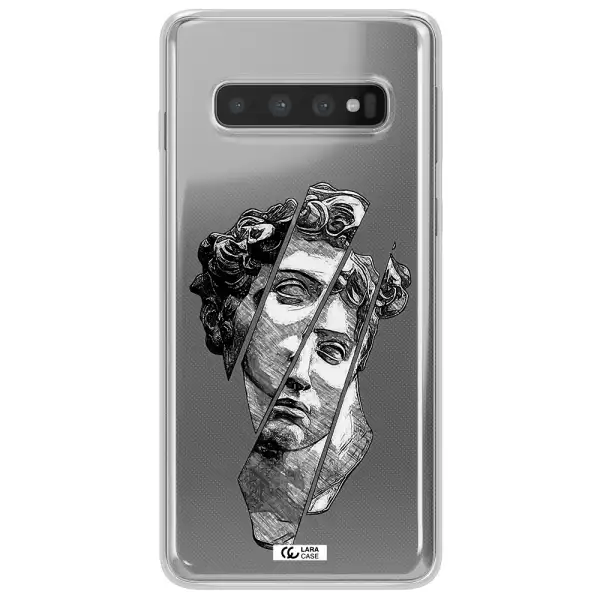 a drawing of a head of a man Samsung S10 Plus Clear TPU Case
