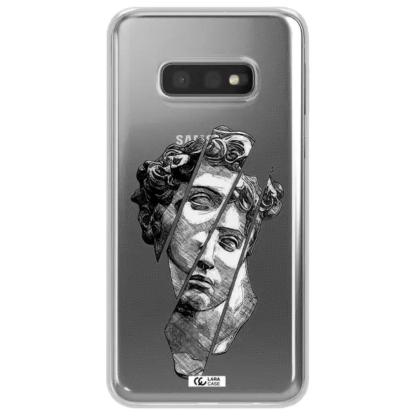 a drawing of a head of a man Samsung S10e Clear TPU Case