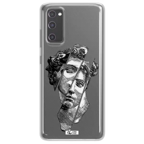 a drawing of a head of a man Samsung S20 Fe Clear TPU Case