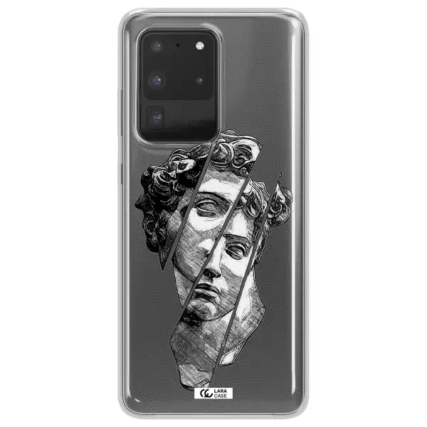 a drawing of a head of a man Samsung S20 Ultra Clear TPU Case