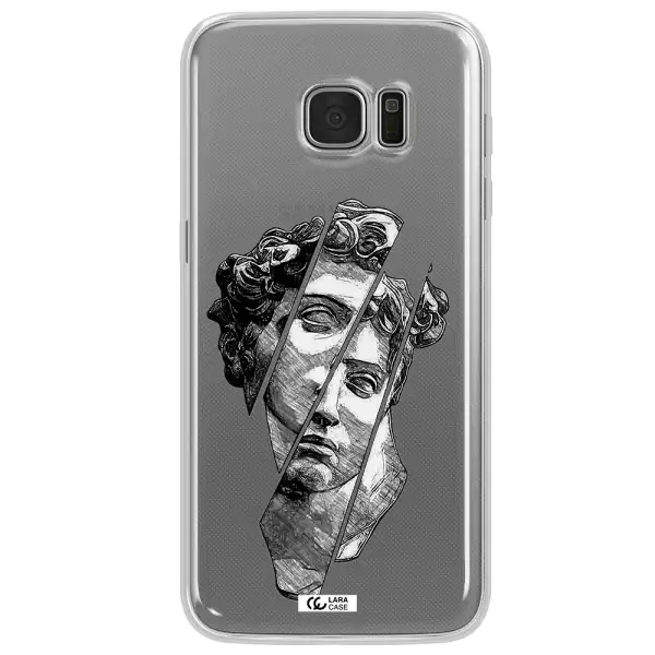 a drawing of a head of a man Samsung S7 Edge Clear TPU Case