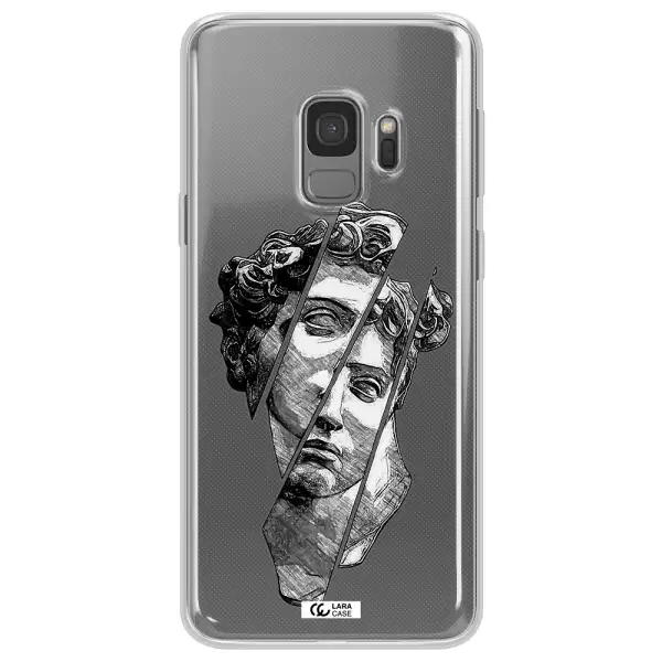 a drawing of a head of a man Samsung S9 Clear TPU Case