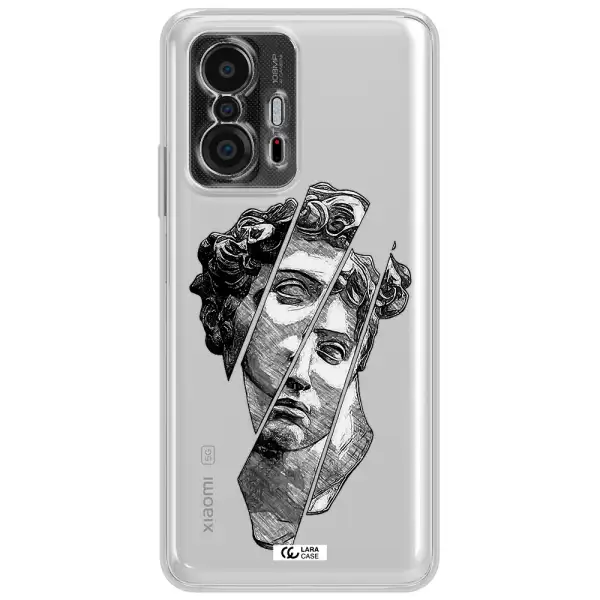 A Drawing Of A Head Of A Man Xiaomi 11T Clear Tpu Case