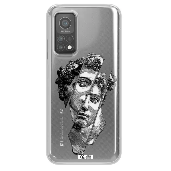 a drawing of a head of a man Xiaomi Mi 10 T Pro Clear TPU Case