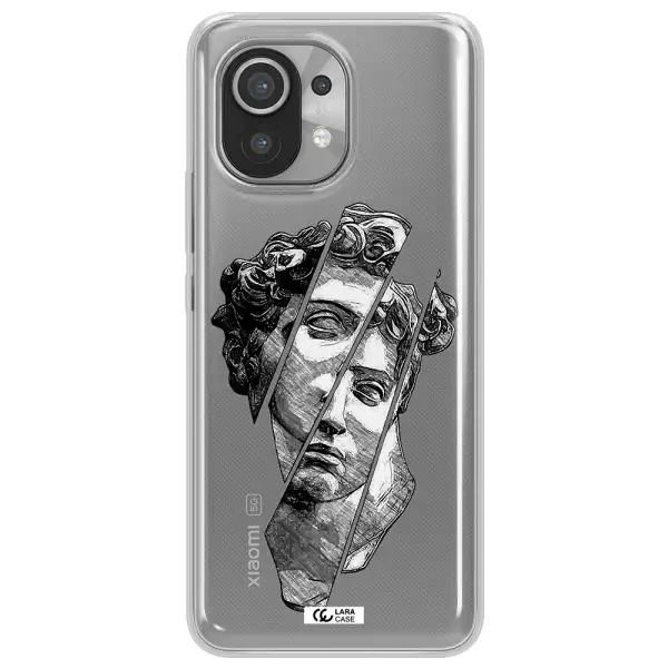 a drawing of a head of a man Xiaomi Mi 11 Clear TPU Case