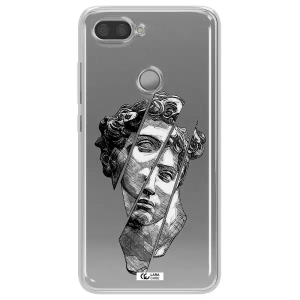 a drawing of a head of a man Xiaomi Mi 8 Lite Clear TPU Case