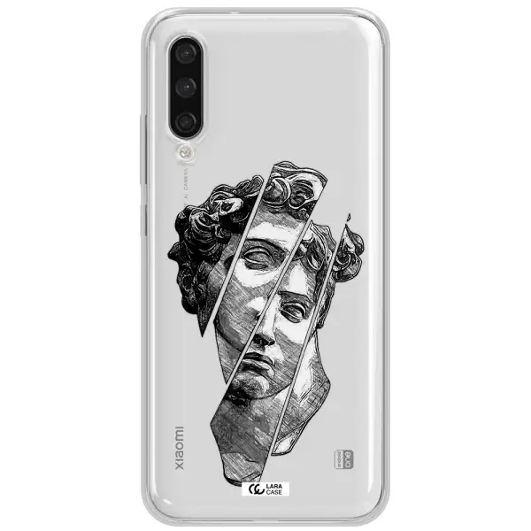 A Drawing Of A Head Of A Man Xiaomi Mi A3 Clear Tpu Case