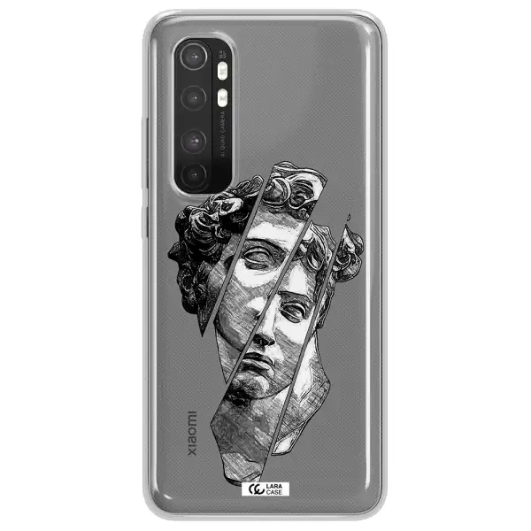 a drawing of a head of a man Xiaomi Mi Note 10 Lite Clear TPU Case