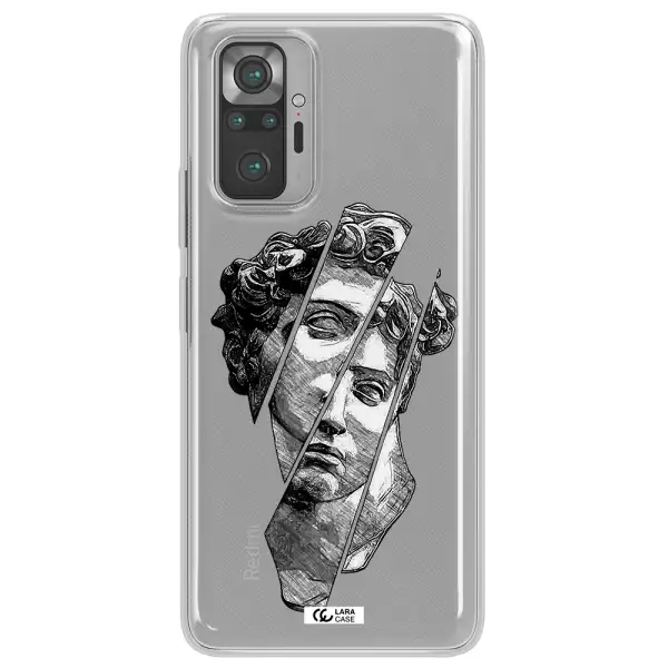 a drawing of a head of a man Xiaomi Note 10 Pro Clear TPU Case