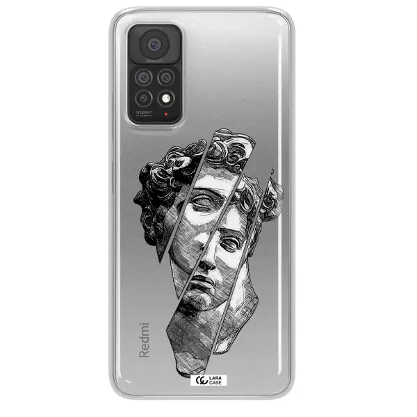 a drawing of a head of a man Xiaomi Note 11 Pro Clear TPU Case