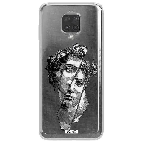 a drawing of a head of a man Xiaomi Note 9 Pro Clear TPU Case