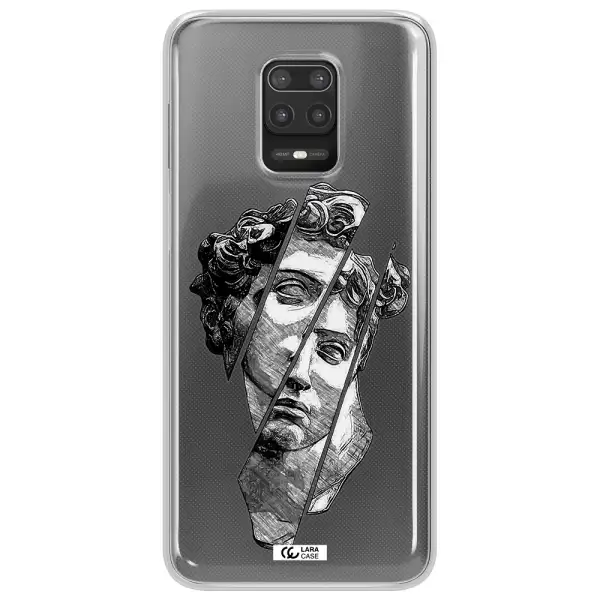 a drawing of a head of a man Xiaomi Note 9S Clear TPU Case