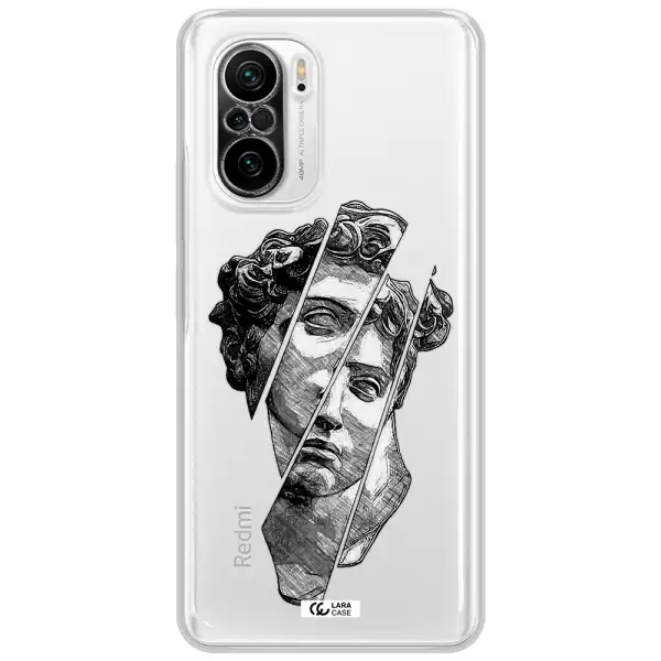 A Drawing Of A Head Of A Man Xiaomi Poco F3 Clear Tpu Case