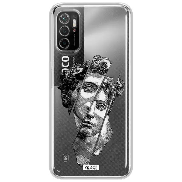 A Drawing Of A Head Of A Man Xiaomi Poco M4 Pro 5G Clear Tpu Case