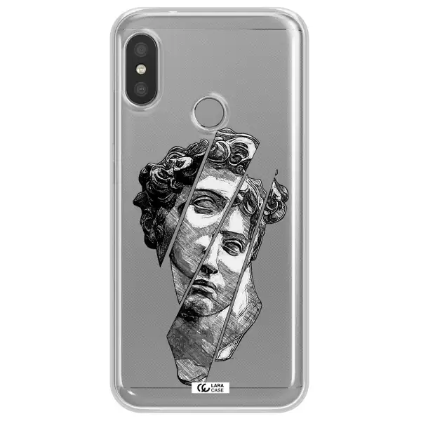 a drawing of a head of a man Xiaomi Redmi 6 Pro Clear TPU Case