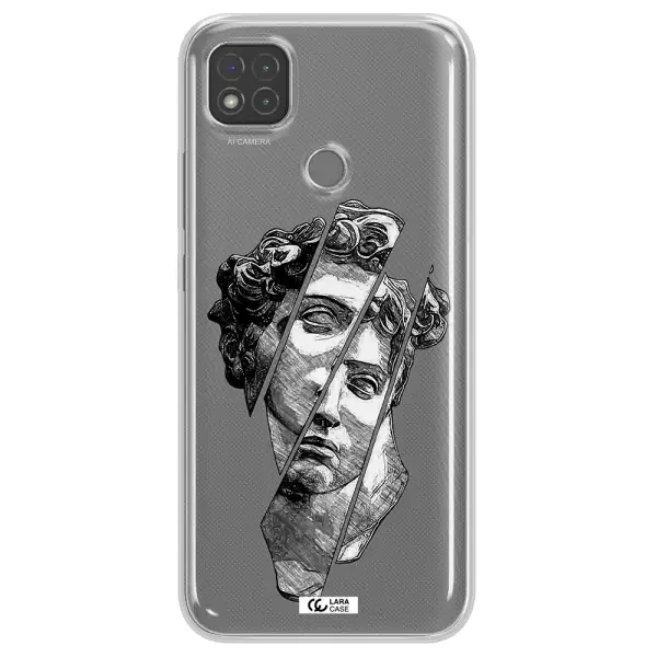 a drawing of a head of a man Xiaomi Redmi 9C Clear TPU Case