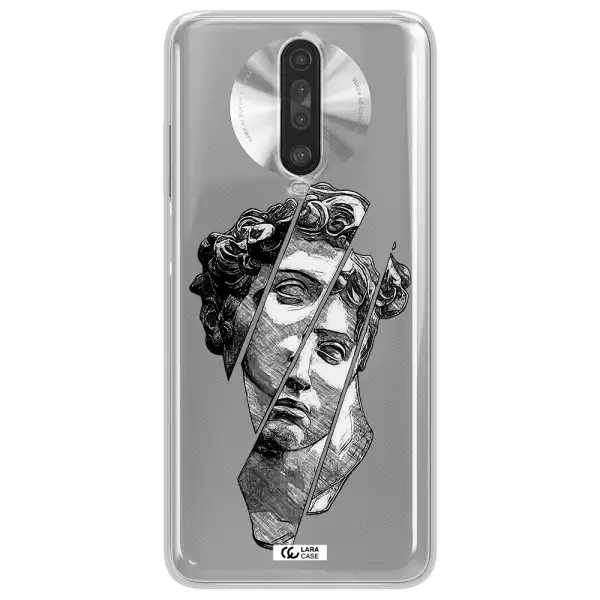 a drawing of a head of a man Xiaomi Redmi K30 Clear TPU Case