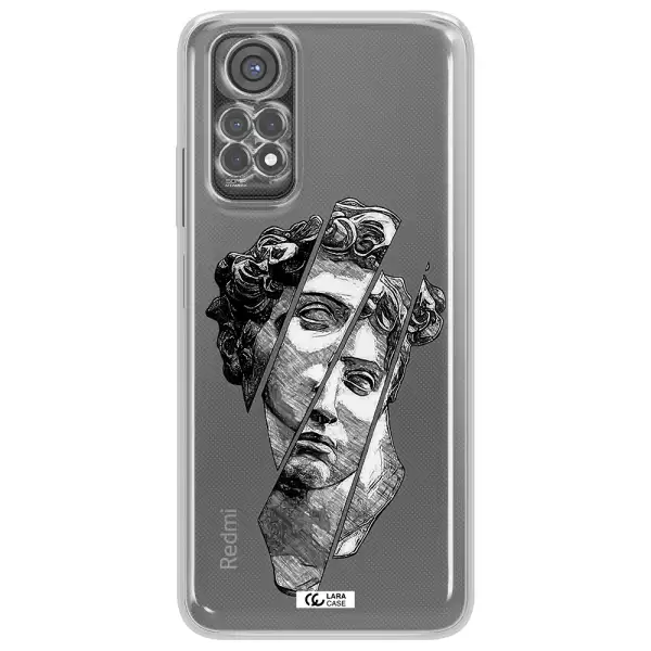 A Drawing Of A Head Of A Man Xiaomi Redmi Note 11S Clear Tpu Case