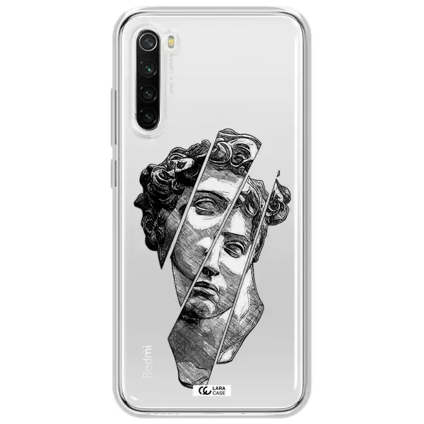 A Drawing Of A Head Of A Man Xiaomi Redmi Note 8T Clear Tpu Case