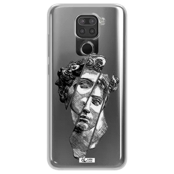 a drawing of a head of a man Xiaomi Redmi Note 9 Clear TPU Case