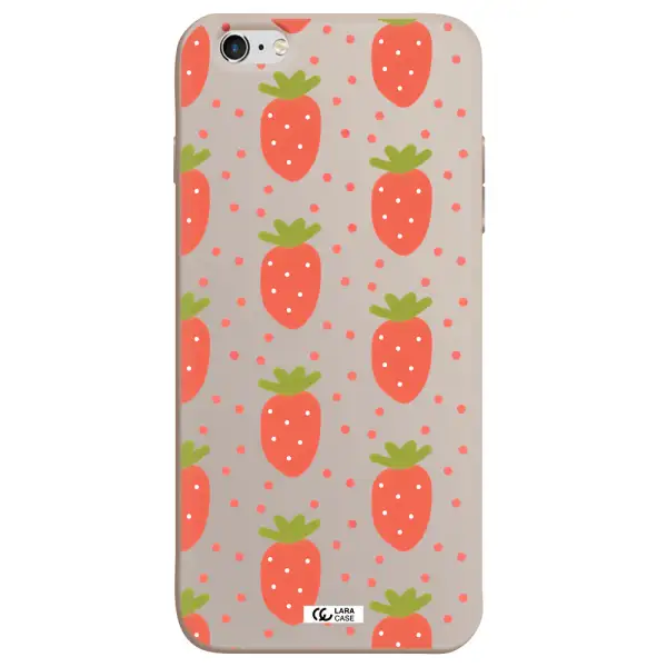 a pattern of strawberries on a white background Apple iPhone 6 plus Silicone Stone Case