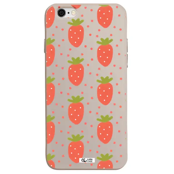 a pattern of strawberries on a white background Apple iPhone 6 Silicone Stone Case