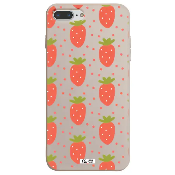 a pattern of strawberries on a white background Apple iPhone 7 plus Silicone Stone Case