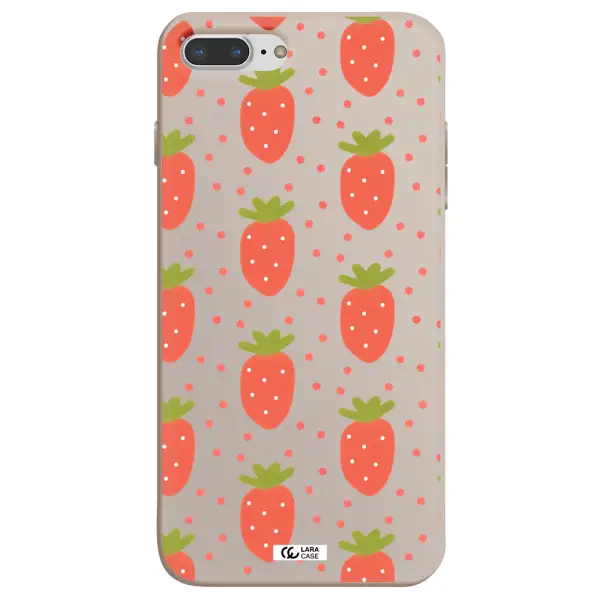 a pattern of strawberries on a white background Apple iPhone 8 plus Silicone Stone Case