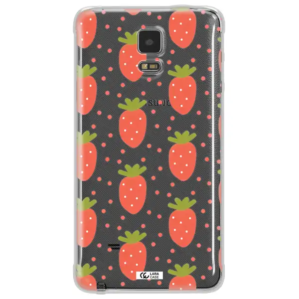 a pattern of strawberries on a white background Samsung Note 4 Clear TPU Case
