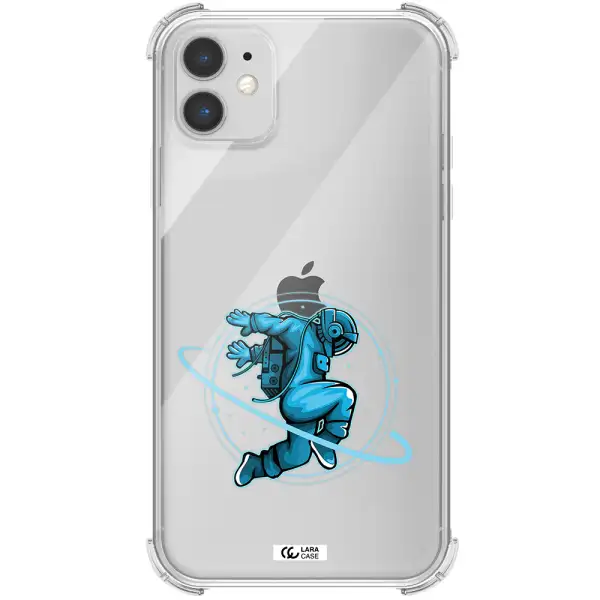 a cartoon of a man skating Apple iPhone 11 Clear PC Case