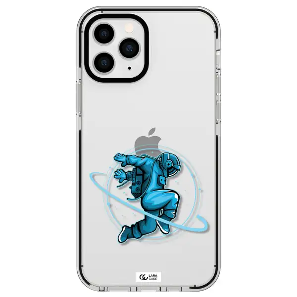 a cartoon of a man skating Apple iPhone 11 pro max impact black border Case