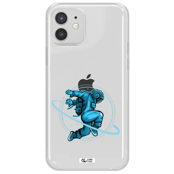 a cartoon of a man skating Apple iPhone 12 mini Clear TPU Case