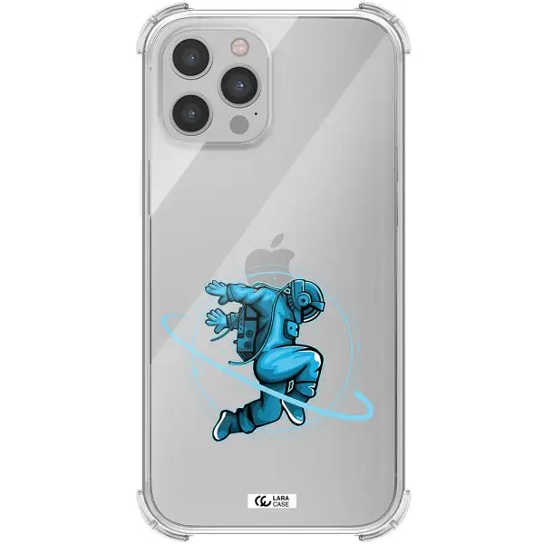 a cartoon of a man skating Apple iPhone 12 pro Clear PC Case