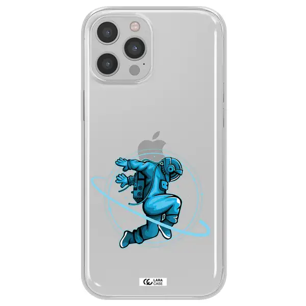 a cartoon of a man skating Apple iPhone 12 pro Clear TPU Case