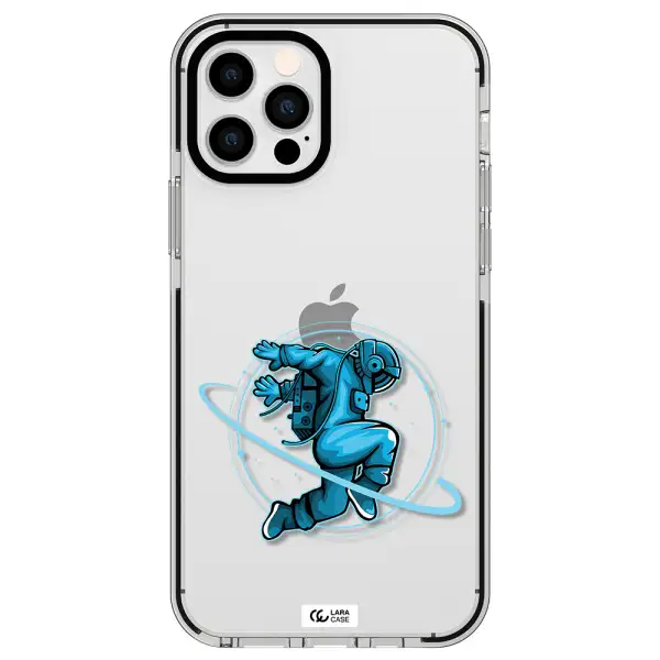a cartoon of a man skating Apple iPhone 12 pro impact black border Case