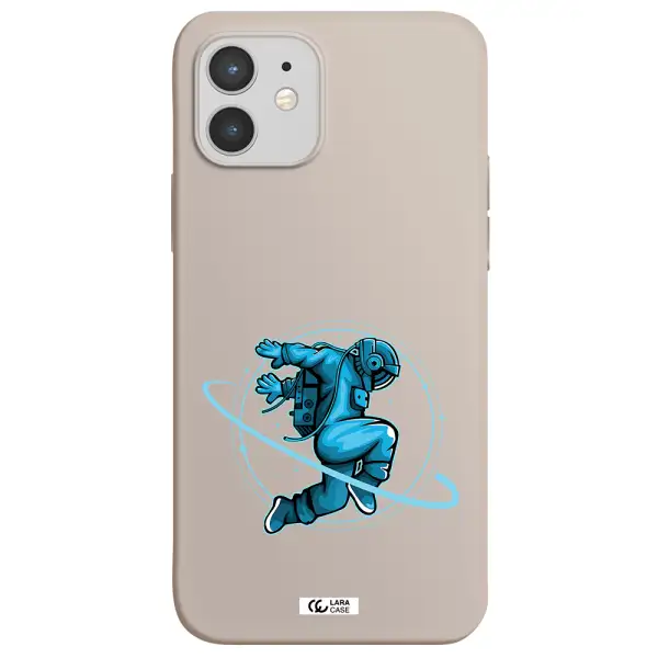 a cartoon of a man skating Apple iPhone 12 Silicone Stone Case