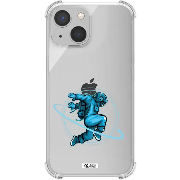 a cartoon of a man skating Apple iPhone 13 Clear PC Case