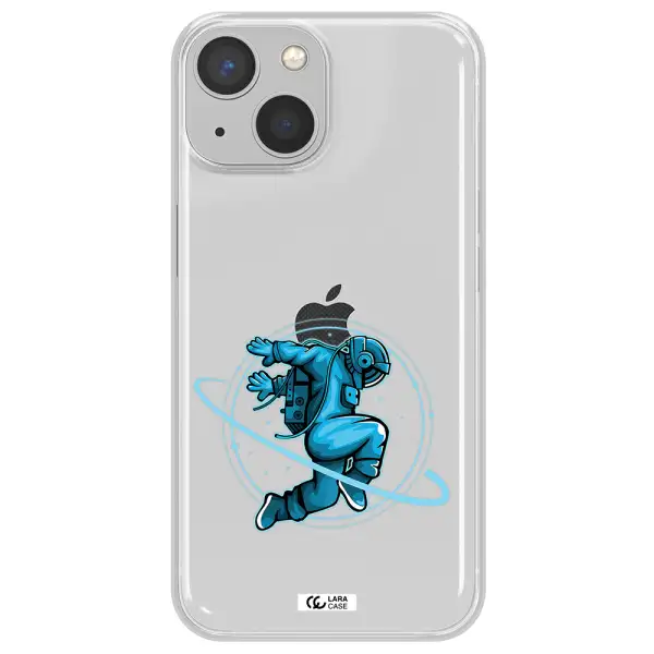 a cartoon of a man skating Apple iPhone 13 mini Clear TPU Case
