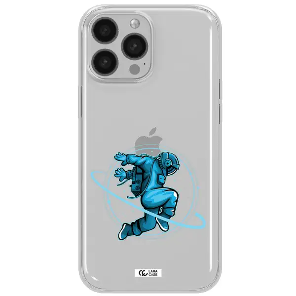 a cartoon of a man skating Apple iPhone 13 Pro Clear TPU Case