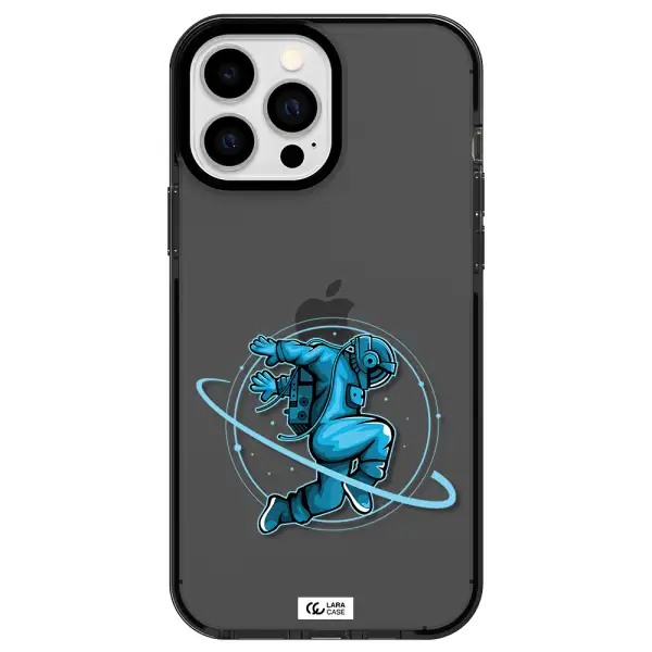 a cartoon of a man skating Apple iPhone 13 Pro Max impact Smoke Black Case