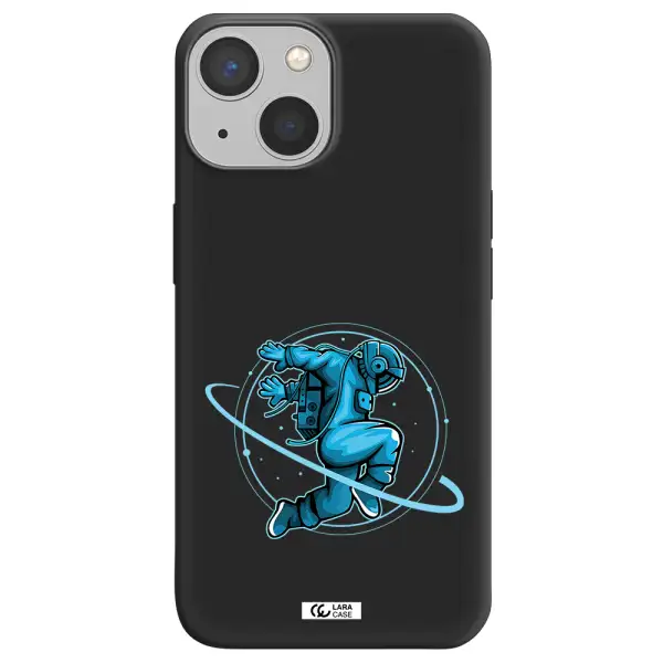 a cartoon of a man skating Apple iPhone 13 Silicone black Case