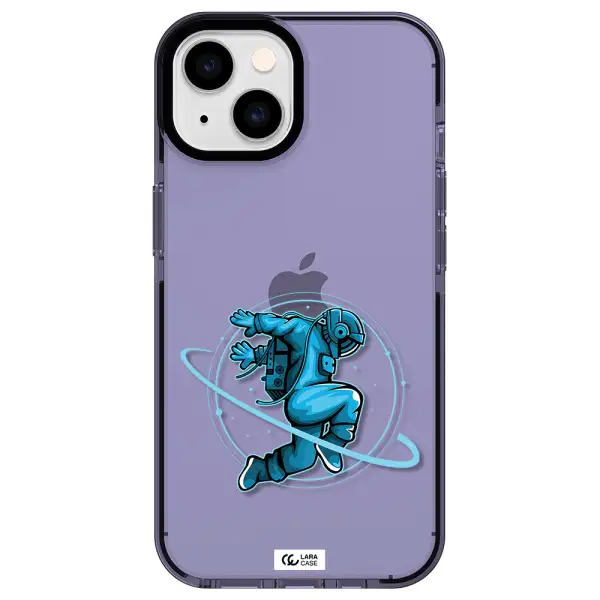 a cartoon of a man skating Apple iPhone 14 impact Lilac Case