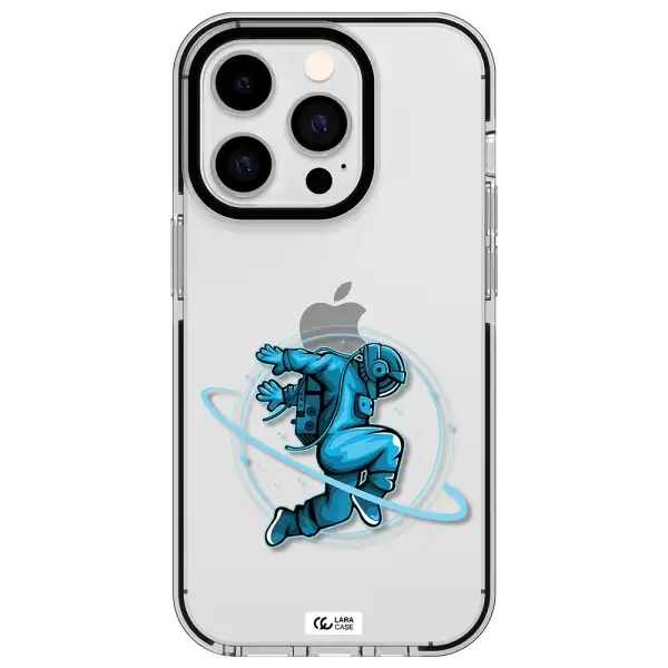a cartoon of a man skating Apple iPhone 14 pro impact black border Case